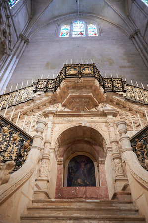 Famous Golden stairs at the Cathedral of Burgosのeditorial素材