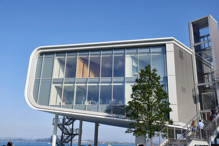 Botin Center Museum of Art and Culture. Botin Foundation, architect Renzo Piano. Santander, Cantabrian Sea, Cantabria, Spain, Europe.のeditorial素材