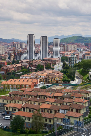 Santa Ana Neighborhood and Basurto Towers, Basurto, Bilbao, Biscay, Basque Country, Spain, Europe.のeditorial素材