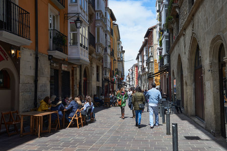 Cuchilleria Street, Old Town, Vitoria, Gasteiz, Ãlava, Basque Country, Euskadi, Euskal Herria, Spain.のeditorial素材