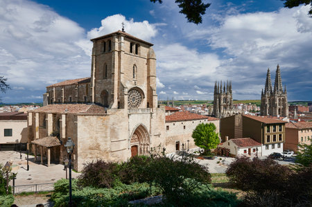 View of the St. Stephen's Church, Burgos, Castilla y LeÃ³n, Spainのeditorial素材