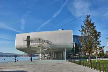 Botin Center Museum of Art and Culture. Botin Foundation, architect Renzo Piano. Santander, Cantabrian Sea, Cantabria, Spain, Europe.のeditorial素材