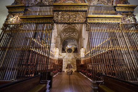02-09-2023, Interior view of the famous Yuso monastery in San MillÃ¡n de la Cogolla, in La Rioja, Spain.のeditorial素材