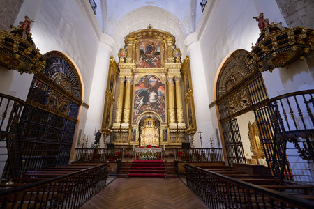 02-09-2023, Interior view of the famous Yuso monastery in San MillÃ¡n de la Cogolla, in La Rioja, Spain.のeditorial素材