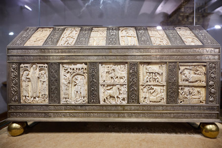 Ark of relics from the Monastery of San MillÃ¡n de Yuso, San Millan de la Cogolla, La Rioja, Spainのeditorial素材