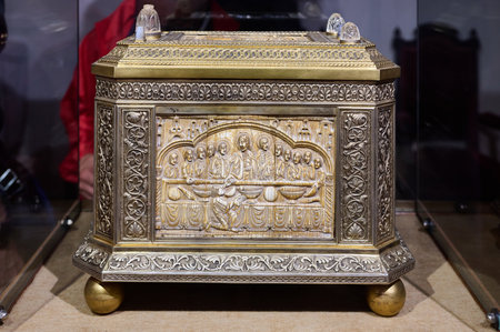 Ark of relics from the Monastery of San MillÃ¡n de Yuso, San Millan de la Cogolla, La Rioja, Spainのeditorial素材