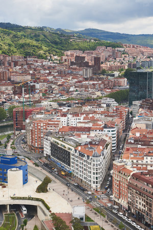 Bilbao View from Above, Bilbao, Biscay, Basque Country, Euskadi, Euskal Herria, Spain, Europe.のeditorial素材