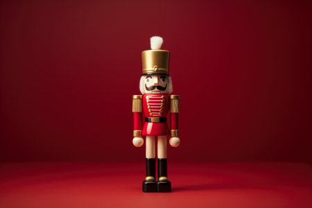 Close up of a Christmas nutcracker. Christmas copyspace background. Generative AI.の素材
