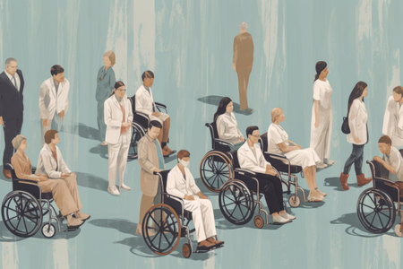 Illustration, vector or background of nurses helping out patientsの素材