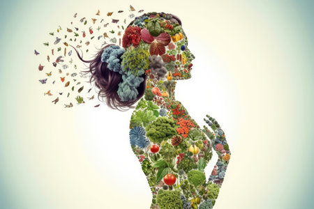 Close up of a young woman meditating. Concept image on alternative ways to nurture our bodies and minds. Generative AIの素材