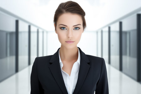 Close up of a businesswoman on a clear background. Generative AIの素材