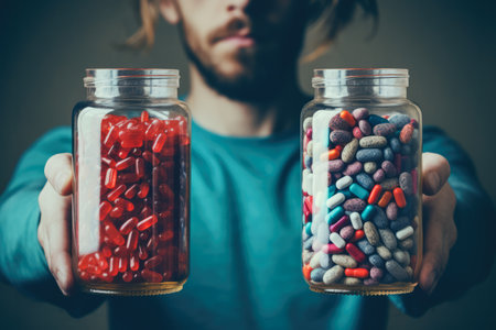 Abstract artwork on mental health and how to deal with the mind wellness. Generative AI.の素材