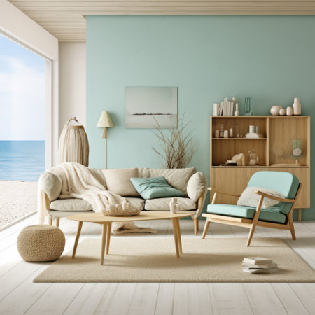 Living room decor with simple furnitureの素材