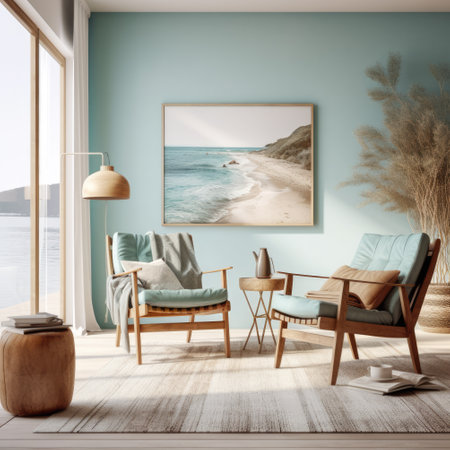Living room decor with simple furnitureの素材