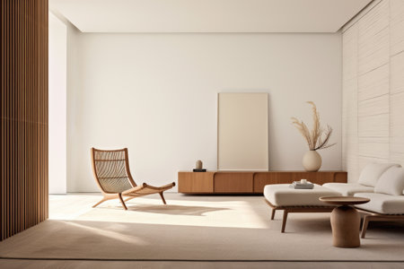 Luxurious minimalist living room with modern furnitureの素材