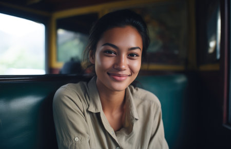 Closeup of a young exotic womanの素材