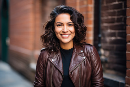 Young confident woman smilingの素材