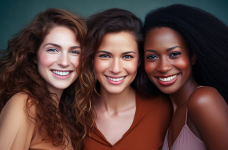 Group of cheerful middle aged women togetherの素材