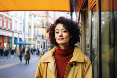 Korean woman in a street daily sceneの素材