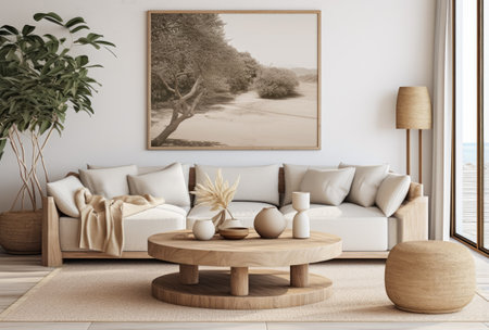 Interior design composition in a modern living roomの素材