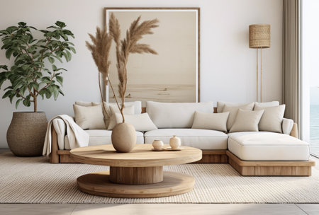 Interior design composition in a modern living roomの素材