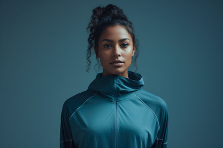 Young multicultural woman ready to exerciseの素材