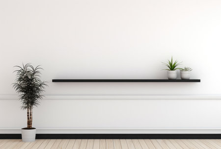 Modern living room interior with white walls and minimal furnitureの素材
