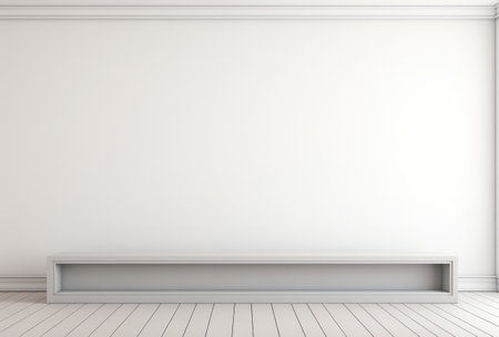 Modern living room interior with white walls and minimal furnitureの素材