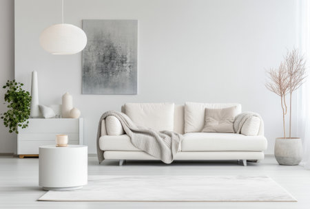 Modern living room interior with minimal decorationの素材