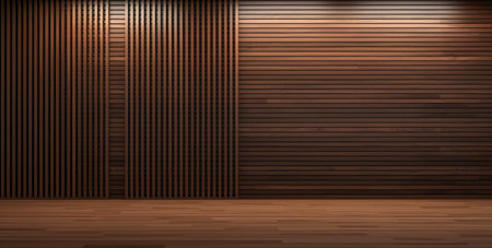 Empty minimalist wooden room interiorの素材