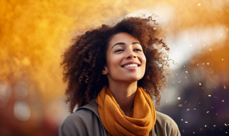 Young woman in her outdoors yoga momentの素材