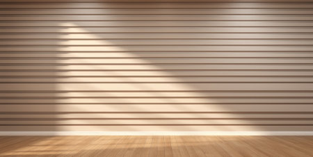 Empty minimalist wooden room interiorの素材