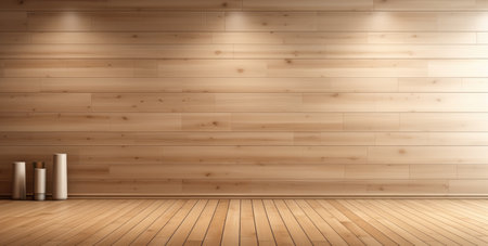 Empty minimalist wooden living room interiorの素材