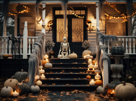 Decorated Halloween porchの素材