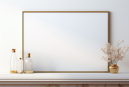 Frame leaning on a room wallの素材