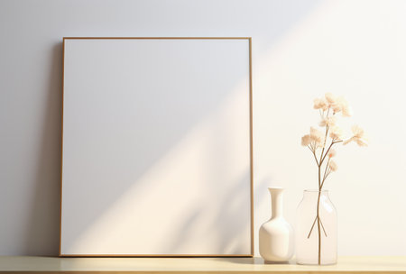 Frame leaning on a room wallの素材