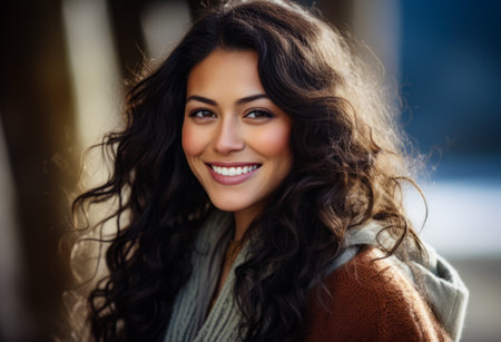 Portrait of a multiethnic womanの素材