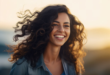 Portrait of an attractive young woman looking at the cameraの素材