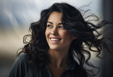 Portrait of an attractive young woman looking at the cameraの素材