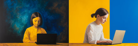 Concept image on women and the use of technologyの素材