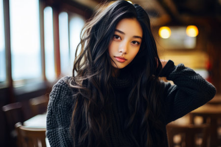 Young Japanese woman in urban clothesの素材