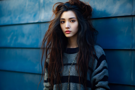 Young Japanese woman in urban clothesの素材