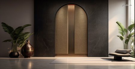 Luxurious empty room with minimal decoration.の素材