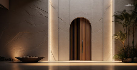 Luxurious empty room with minimal decoration.の素材