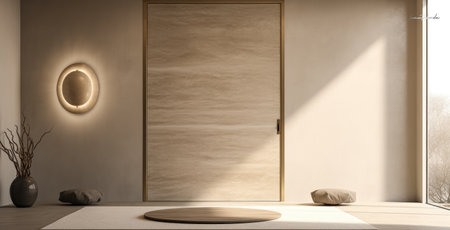 Luxurious empty room with minimal decoration.の素材