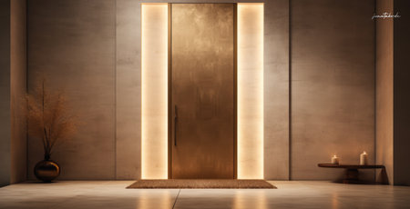Luxurious empty room with minimal decoration.の素材