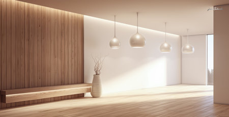 Luxurious empty room with minimal decoration.の素材