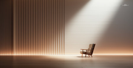 Empty room with a chairの素材