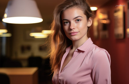 Portrait of a young working womanの素材