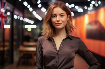 Portrait of a young working womanの素材